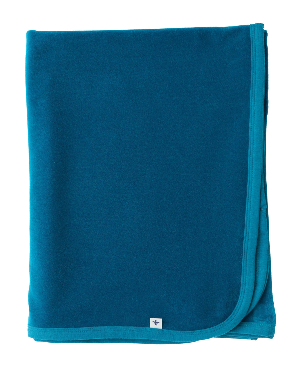 Velour Blanket, Ocean Blue — Leela Cotton, view 4