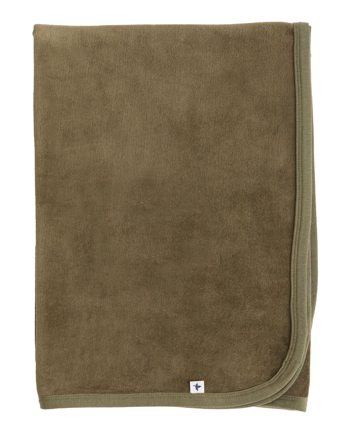 Velour Blanket, Olive — Leela Cotton, view 4