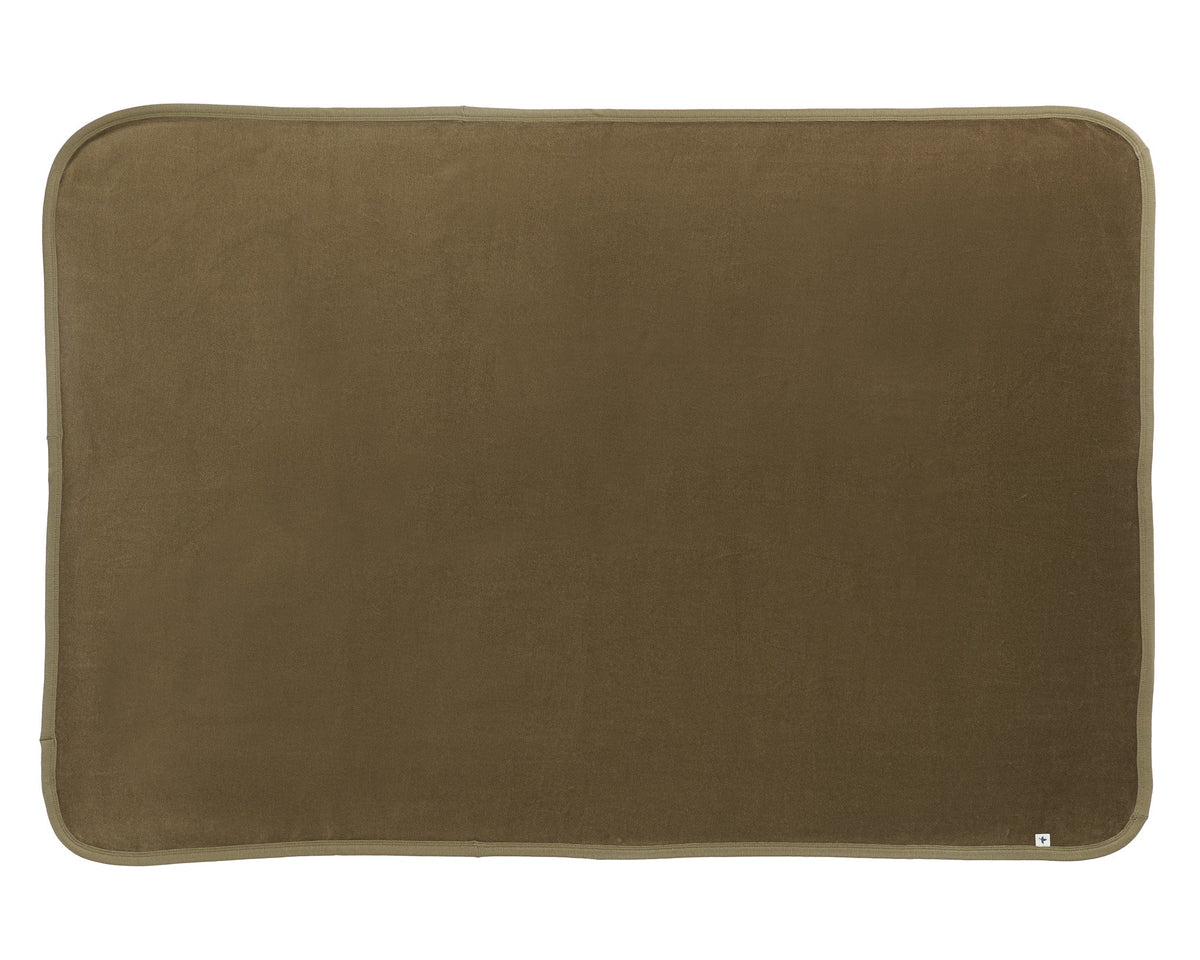 Velour Blanket, Olive — Leela Cotton, view 2