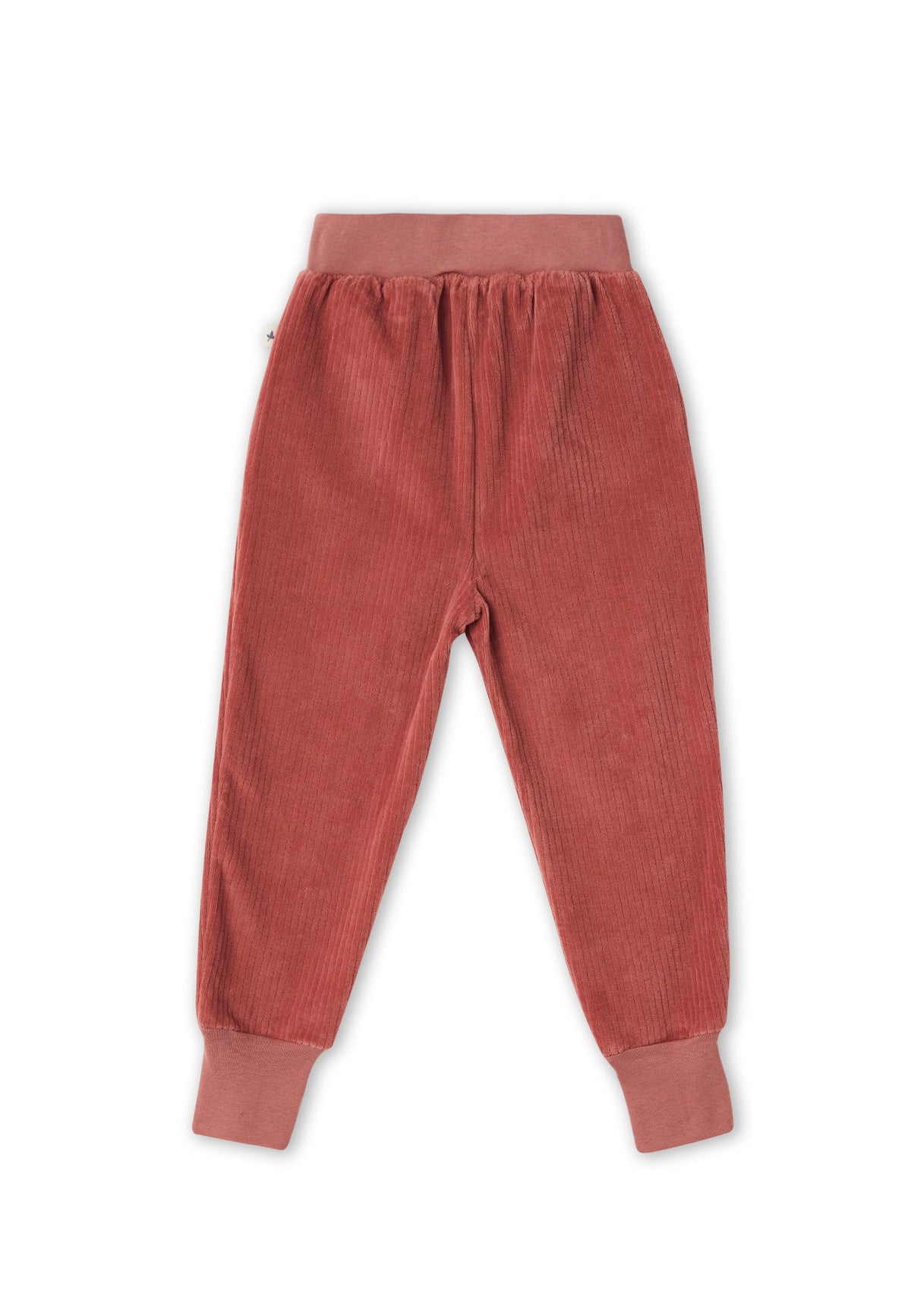 Kids' Corduroy Trousers, Dark Mauve — Leela Cotton, view 2