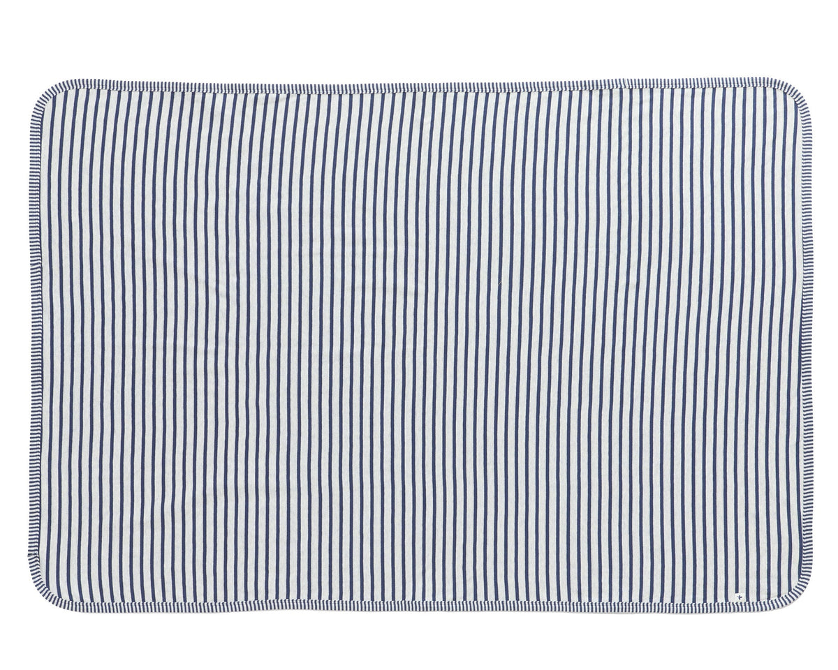 Kids' Reversible Blanket, Marine Blue / Beige — Leela Cotton, view 2