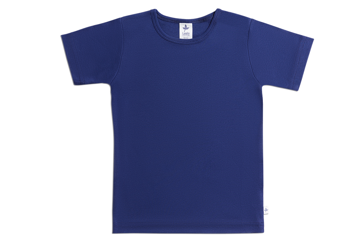 Baby Basic Short Sleeve Top, Navy — Leela Cotton, view 5
