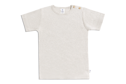 Baby Basic Short Sleeve Top, Beige — Leela Cotton