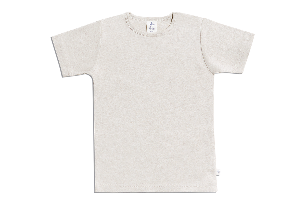Baby Basic Short Sleeve Top, Beige — Leela Cotton, view 5