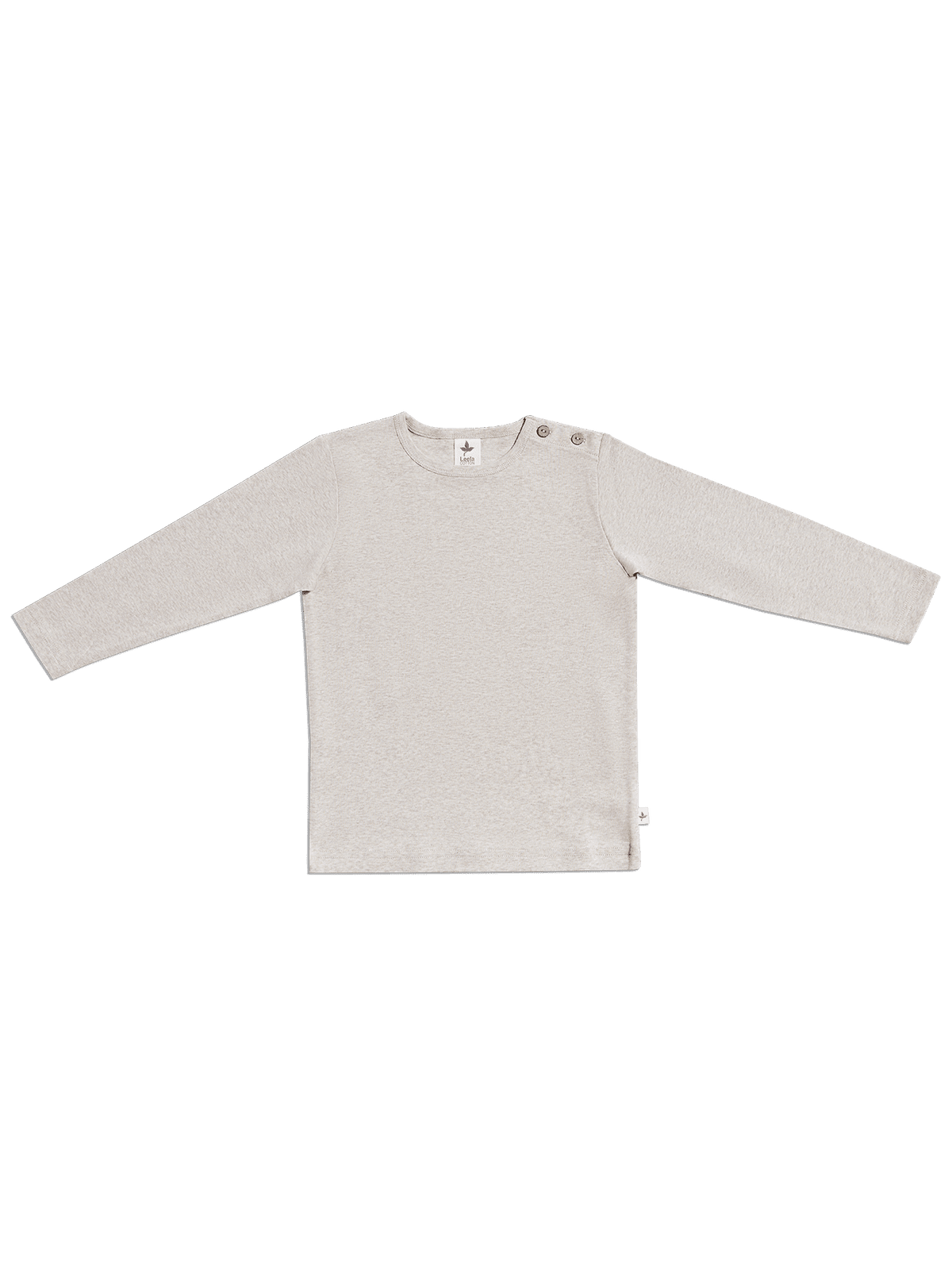 Baby Basic Long Sleeve Top, Beige - Melange