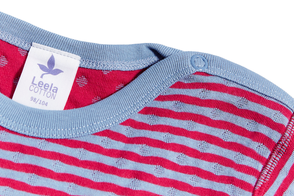 Kids' Reversible Long Sleeve Top, Persian Red - Dove Blue