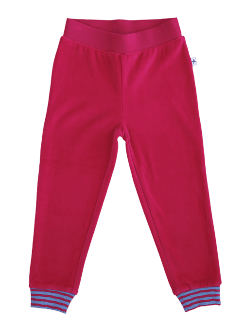 Baby Velour Trousers, Persian Red — Leela Cotton
