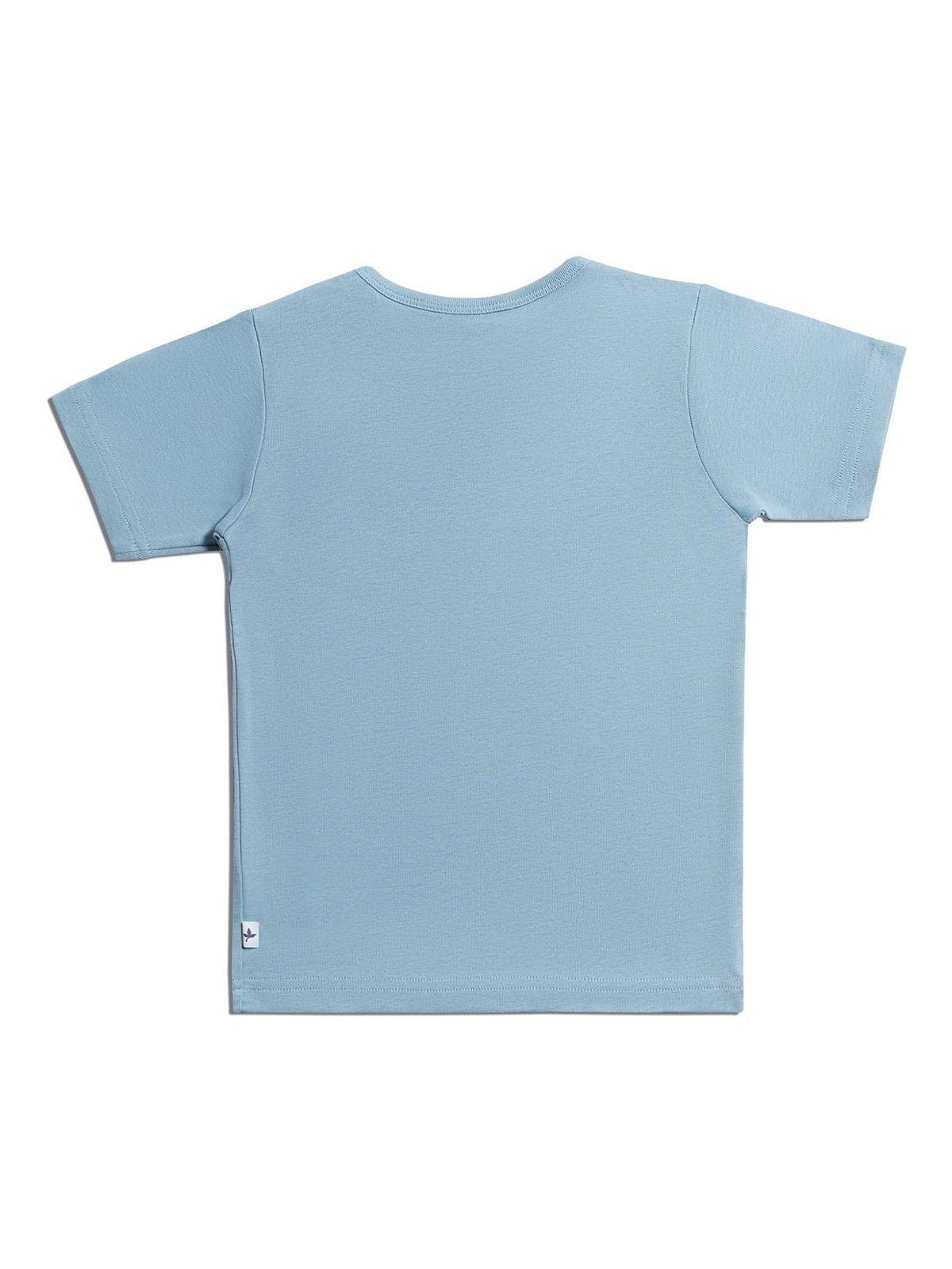 Baby Basic Short Sleeve Top, Dove Blue — Leela Cotton, view 2
