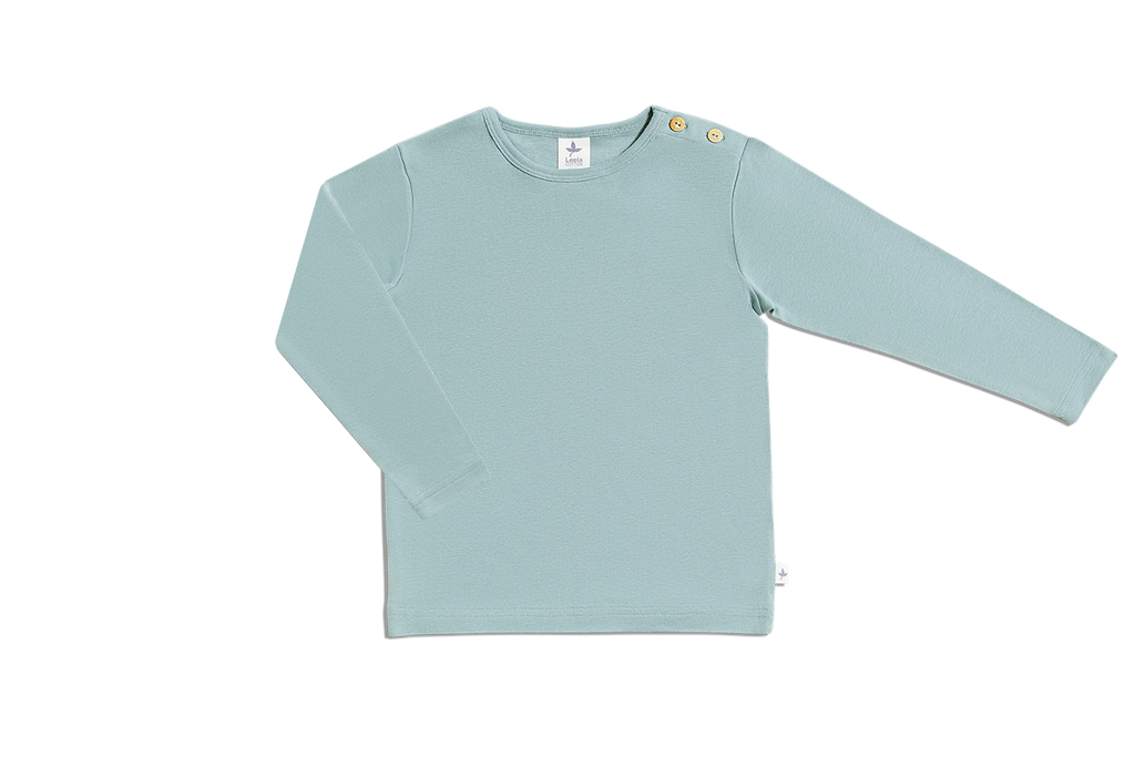 Baby Basic Long Sleeve Top, Dove Blue