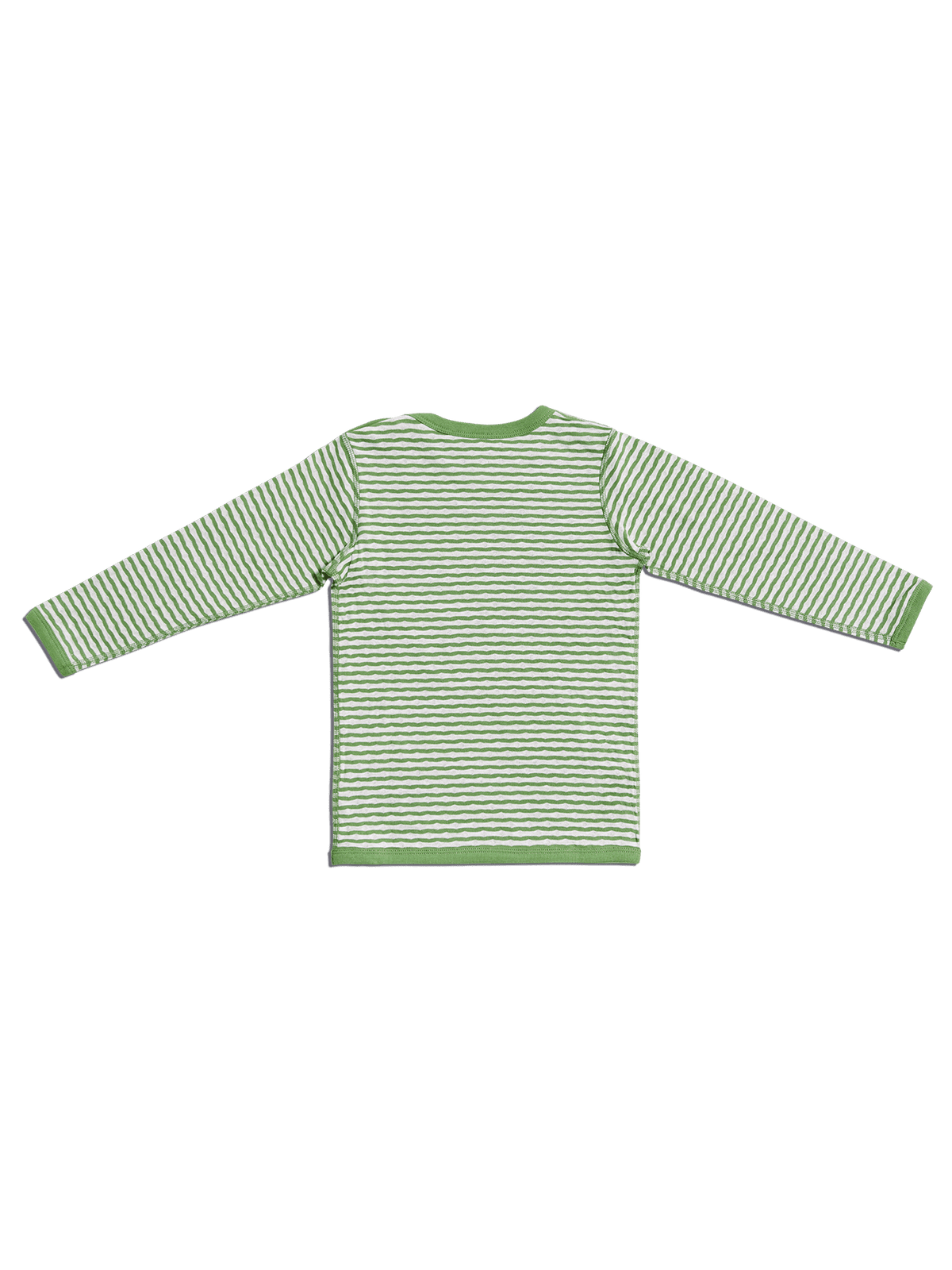 Kids' Reversible Long Sleeve Top, Forest Green-Beige-Melange — Leela Cotton, view 3