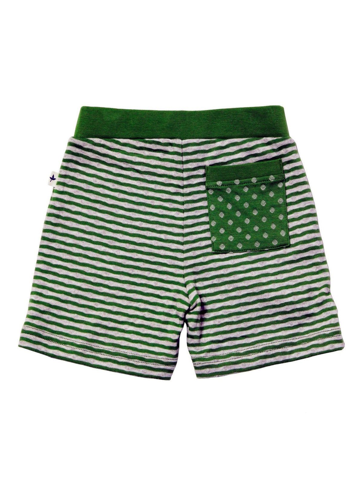 Baby Shorts, Forest Green-Beige-Melange — Leela Cotton, view 2