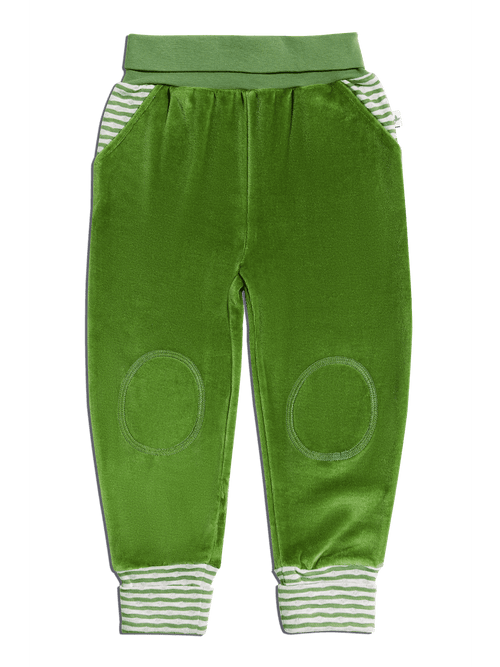 Baby Velour Trousers, Forest Green — Leela Cotton