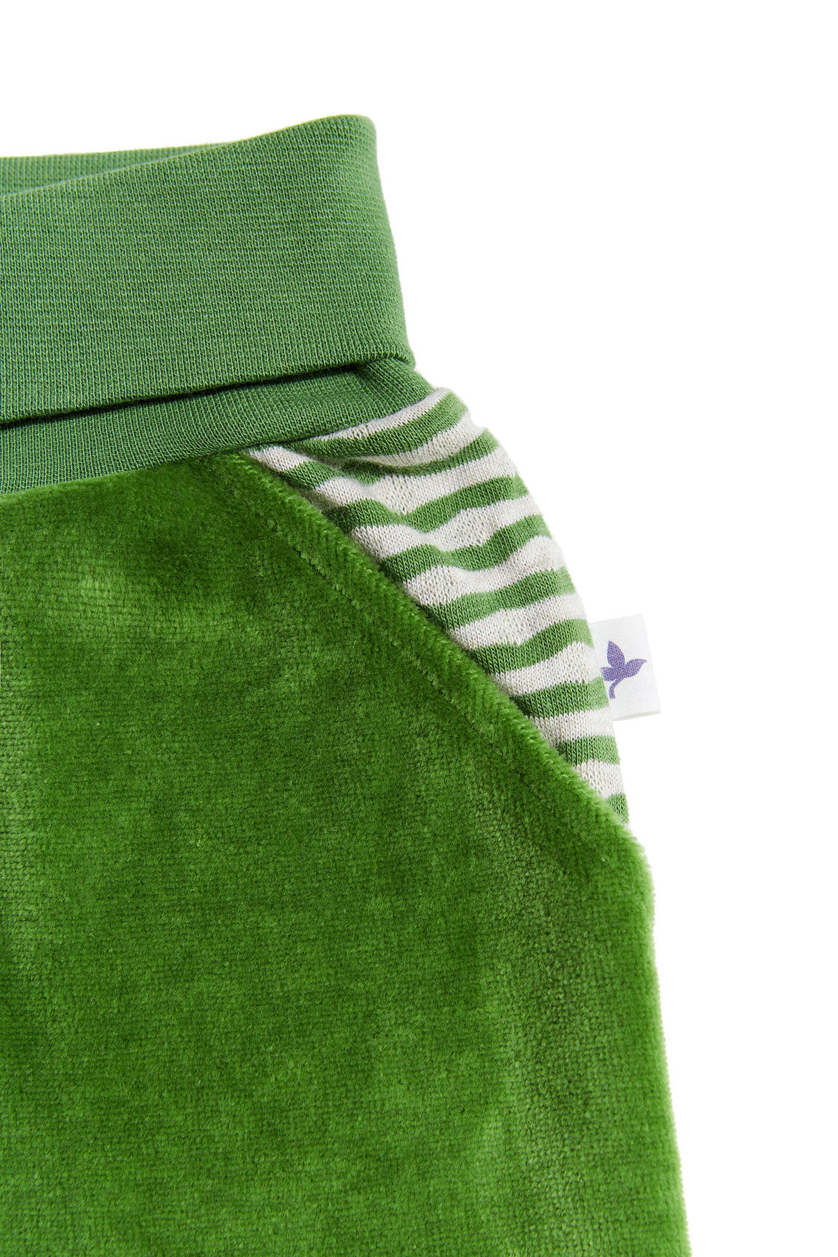 Baby Velour Trousers, Forest Green