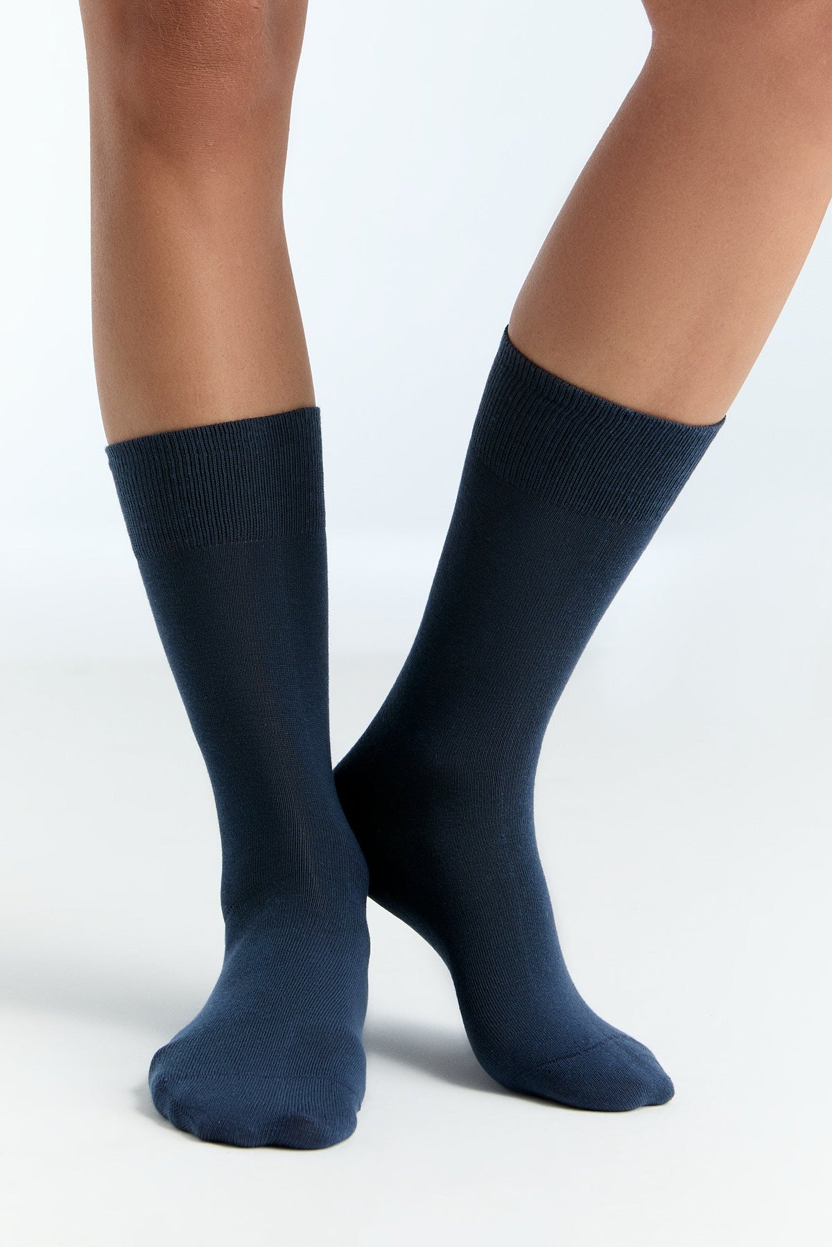 Unisex Premium Socks with Longer Cuffs, Navy (6-Pack) — Albero Natur, view 3