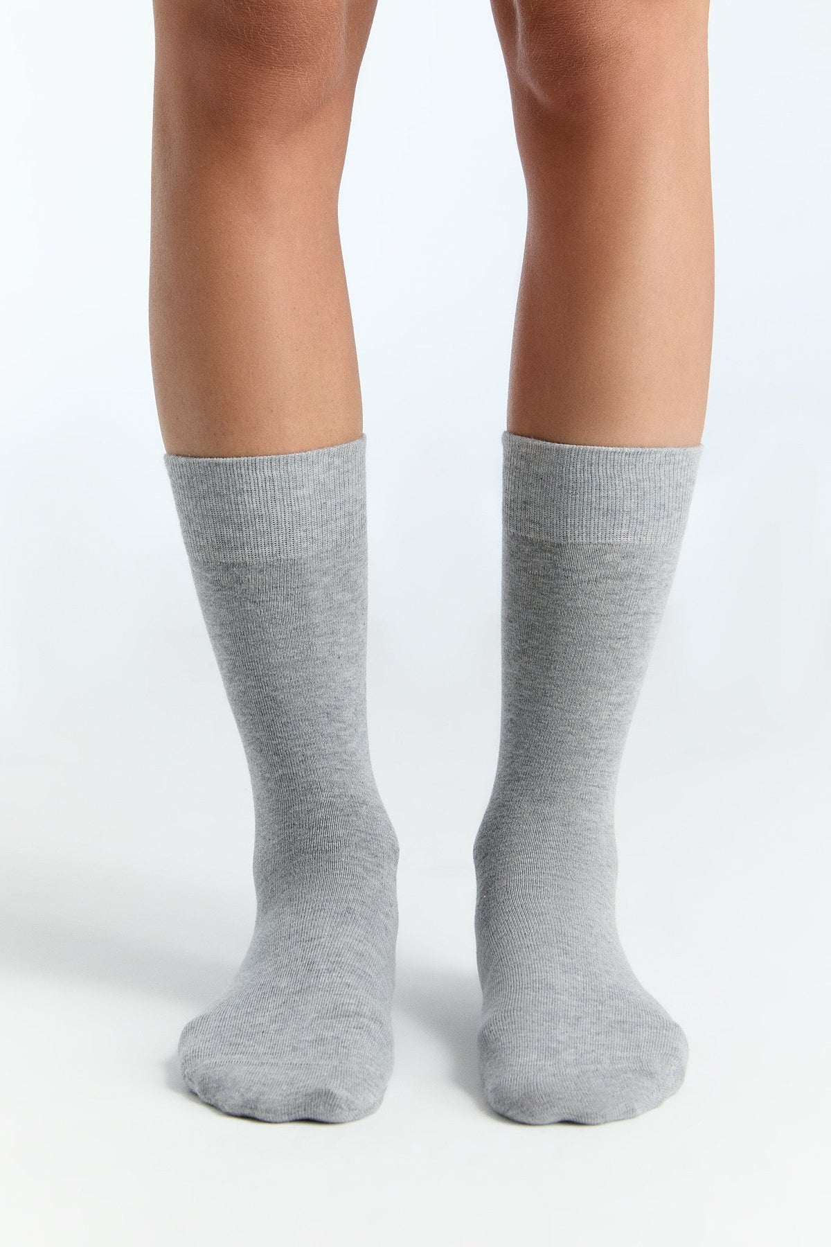 Unisex Premium Socks with Longer Cuffs, Grey-Melange (6-Pack) — Albero Natur, view 2