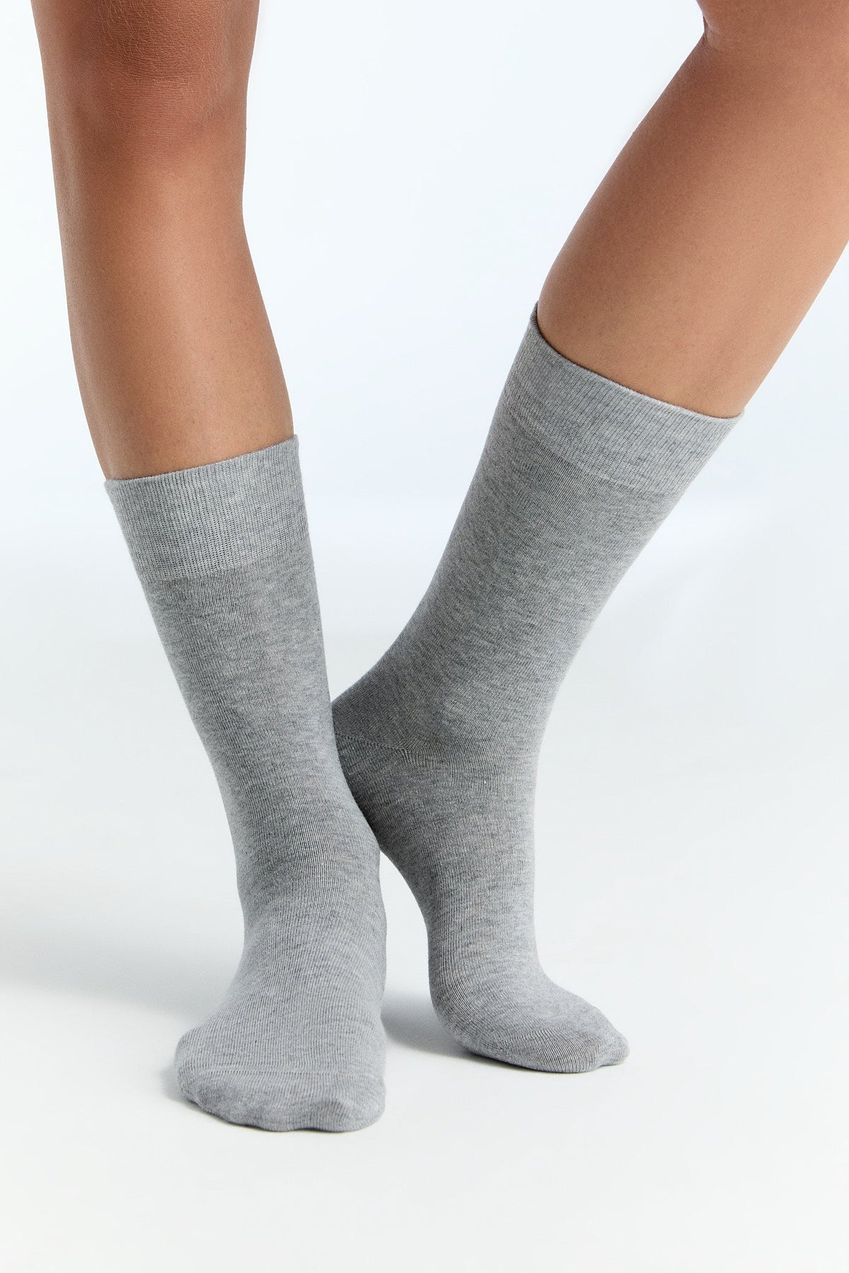 Unisex Premium Socks with Longer Cuffs, Grey-Melange (6-Pack) — Albero Natur, view 3