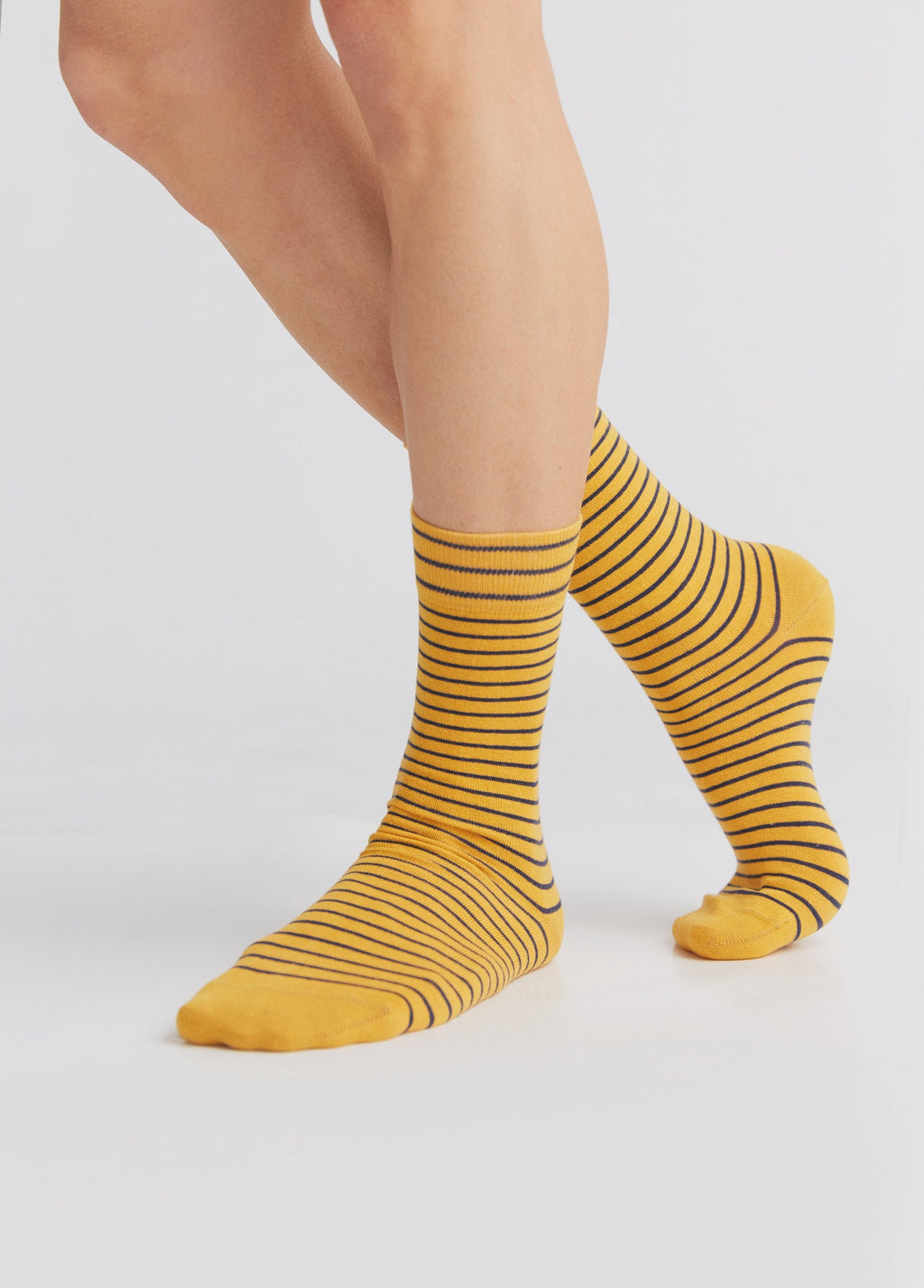 Unisex Premium Socks with Longer Cuffs, Mustard/ Indigo (6-Pack)