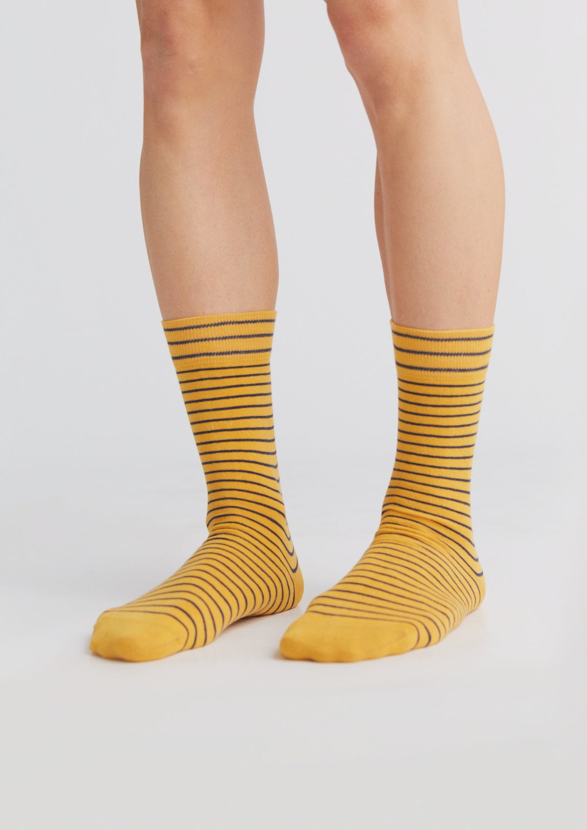 Unisex Premium Socks with Longer Cuffs, Mustard / Indigo (6-Pack) — Albero Natur, view 3