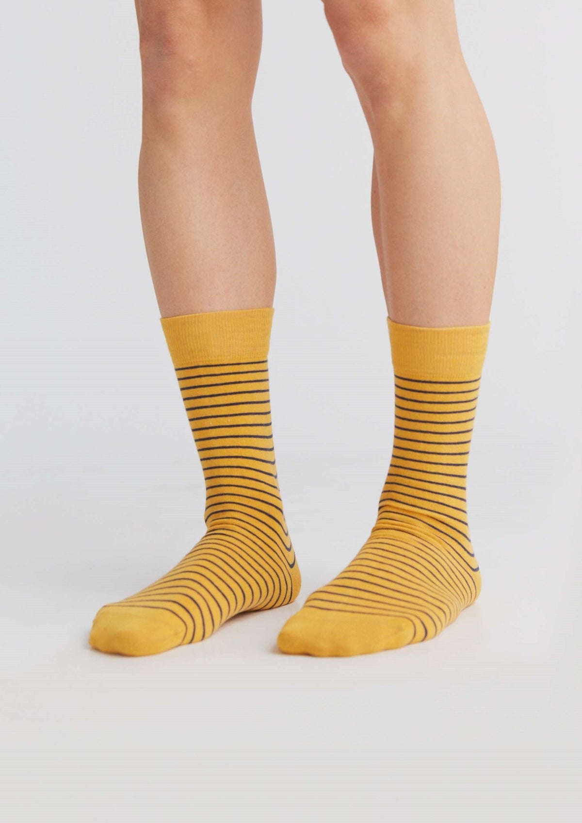Unisex Premium Socks with Longer Cuffs, Mustard / Indigo (6-Pack) — Albero Natur