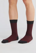 Unisex Premium Socks with Longer Cuffs, Black/ Cherry Red (6-Pack)