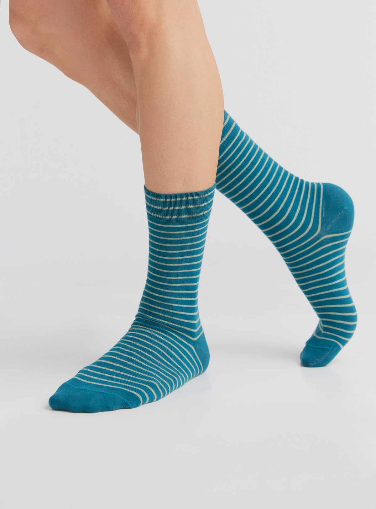 Unisex Premium Socks with Longer Cuffs, Petrol / Frost Green (6-Pack) — Albero Natur, view 3