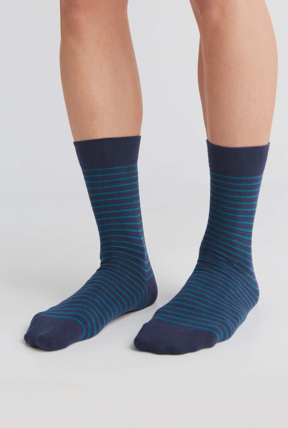 Unisex Premium Socks with Longer Cuffs, Indigo - Petrol (6-Pack)