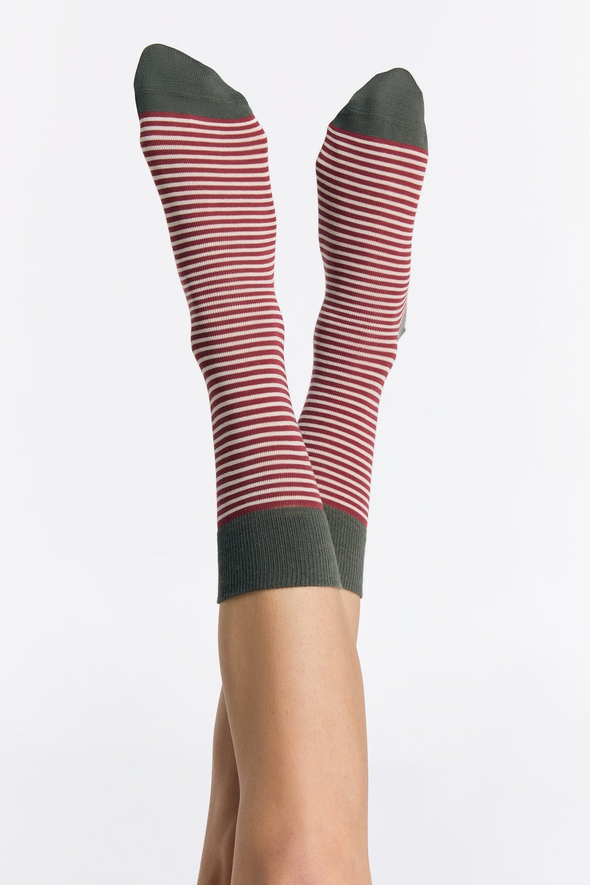 Socks, Bronze Green / Red Ochre / Natural (6-Pack) — Albero Natur, view 3