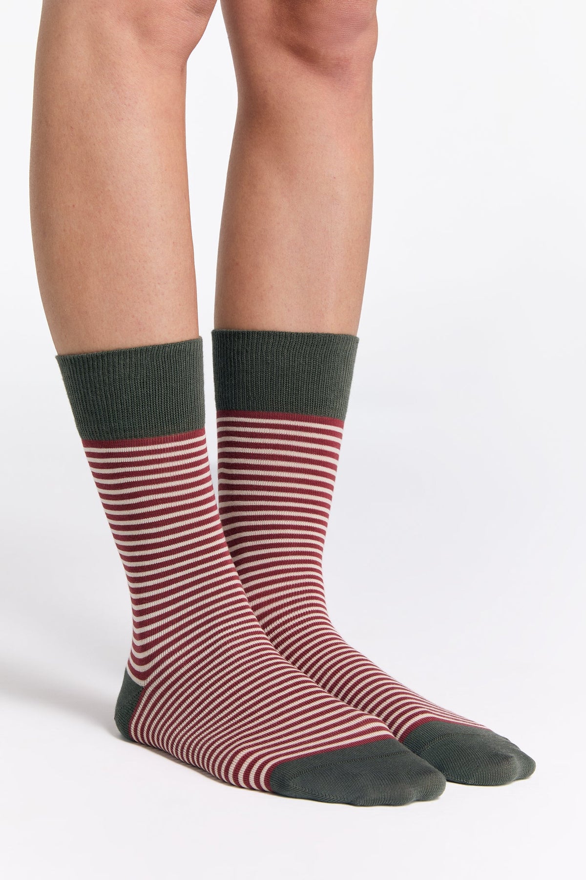 Socks, Bronze Green / Red Ochre / Natural (6-Pack) — Albero Natur