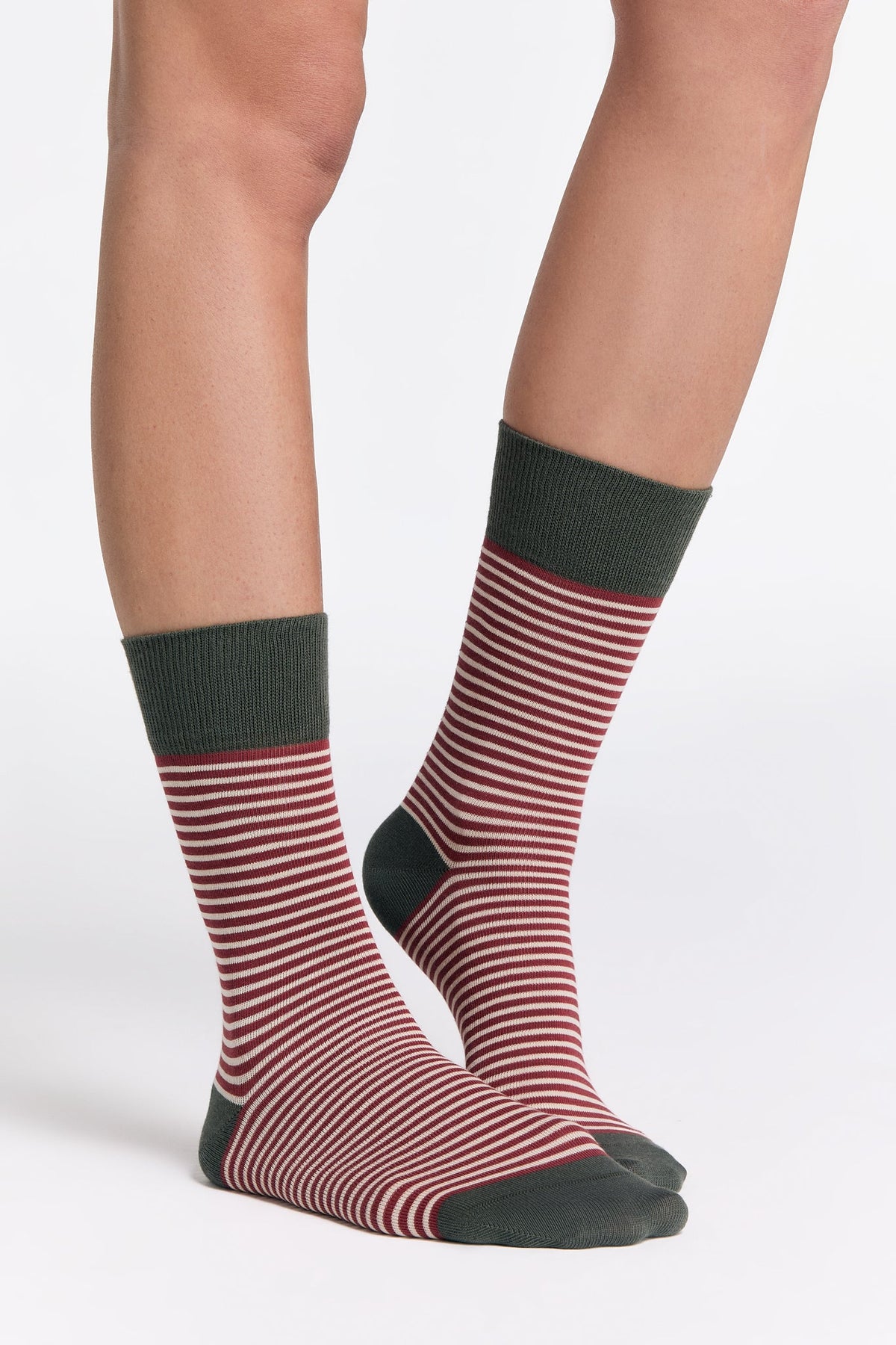 Socks, Bronze Green / Red Ochre / Natural (6-Pack) — Albero Natur, view 2