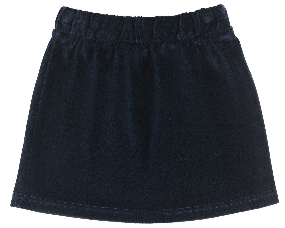 Kids' Velour Skirt, Midnight Blue — Leela Cotton