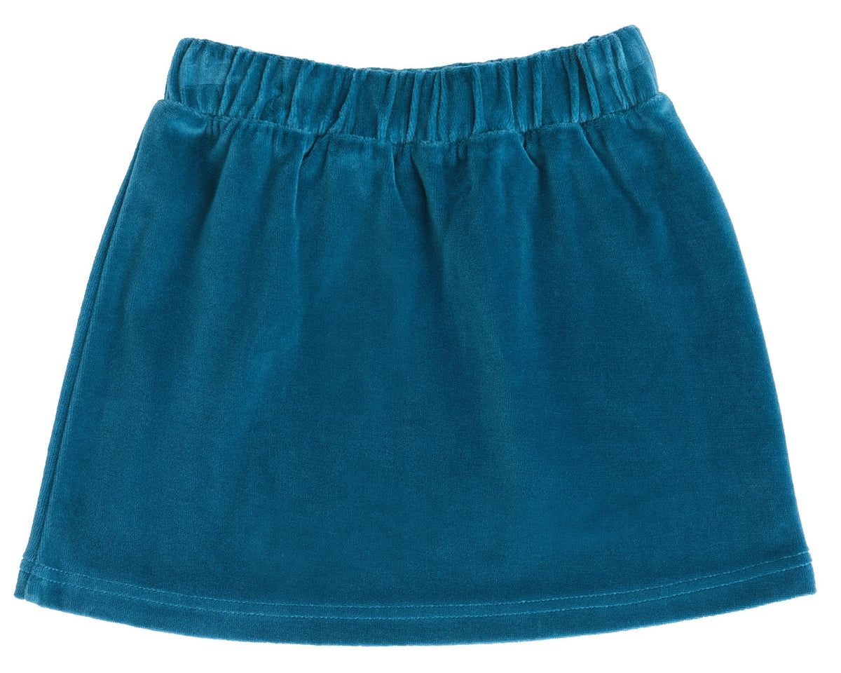 Kids' Velour Skirt, Danube Blue — Leela Cotton
