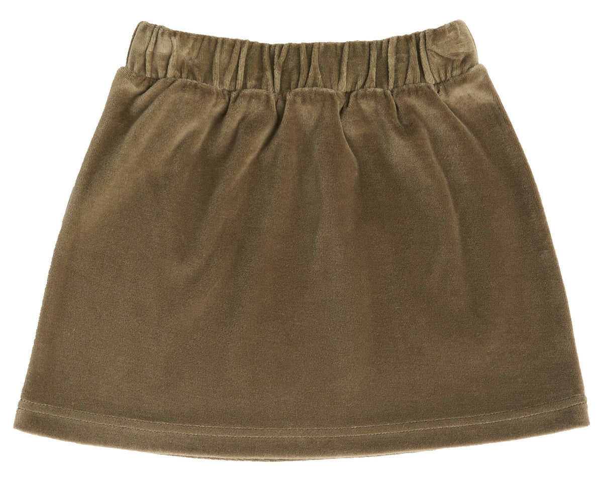 Kids' Velour Skirt, Olive — Leela Cotton