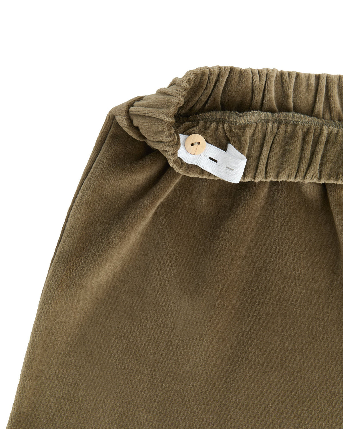 Kids' Velour Skirt, Olive — Leela Cotton, view 3