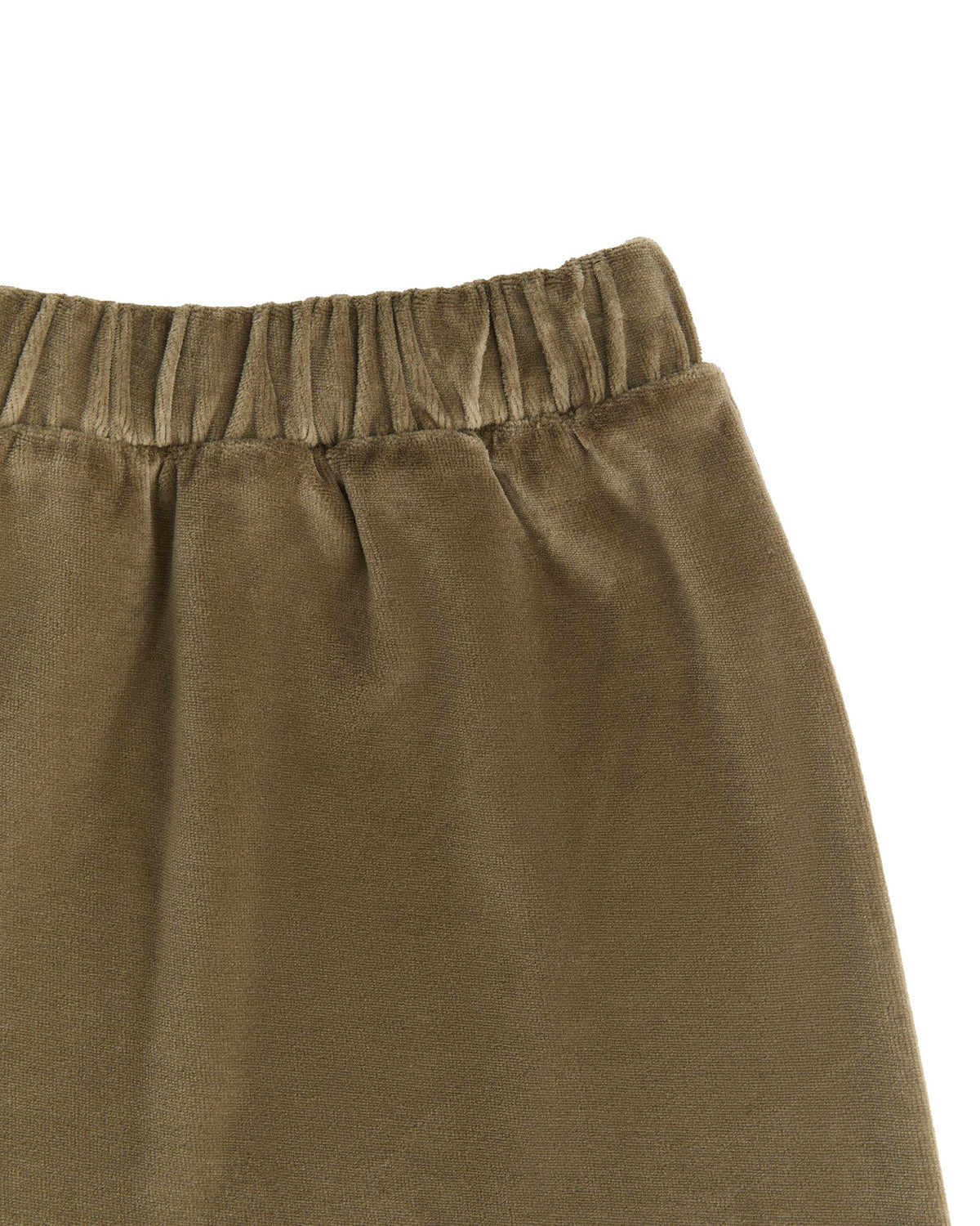 Kids' Velour Skirt, Olive — Leela Cotton, view 4