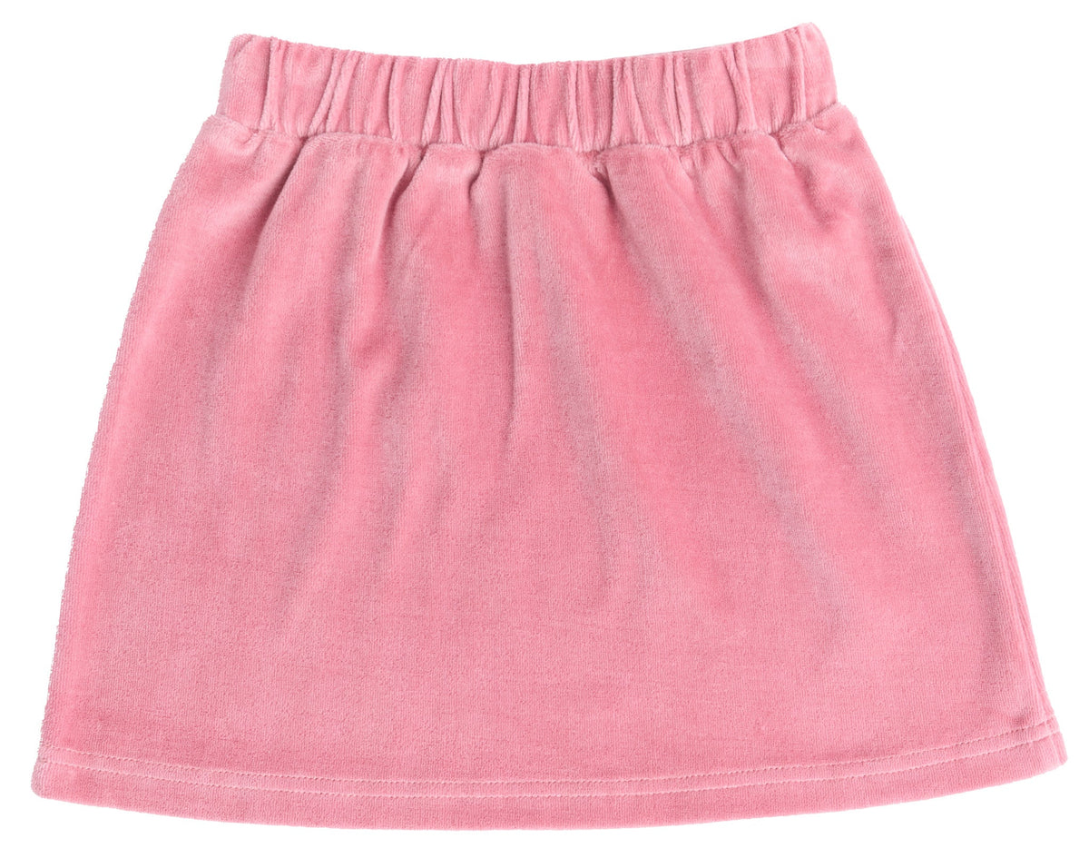 Kids' Velour Skirt, Dusty Pink — Leela Cotton, view 2