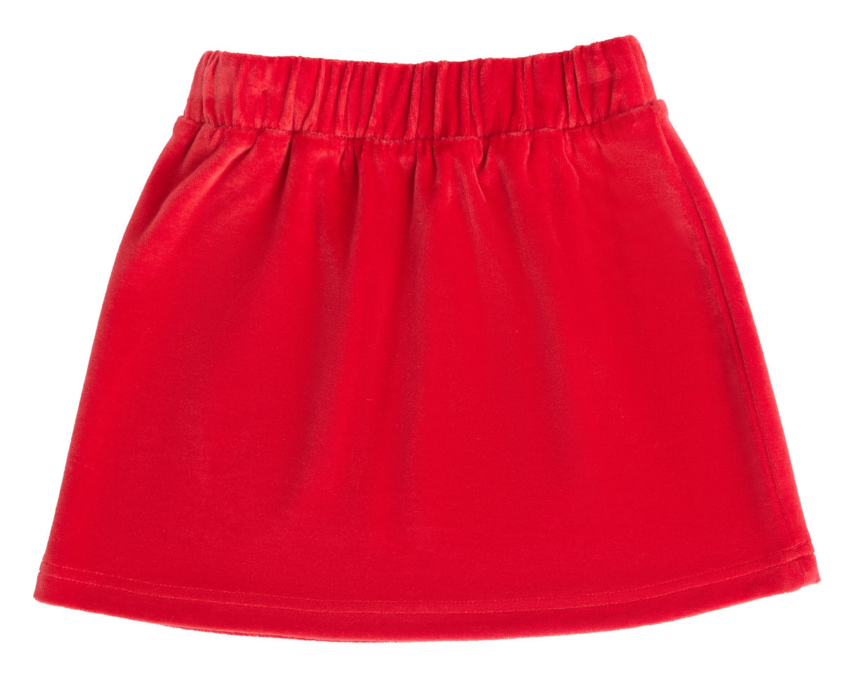 Kids' Velour Skirt, Brick Red — Leela Cotton