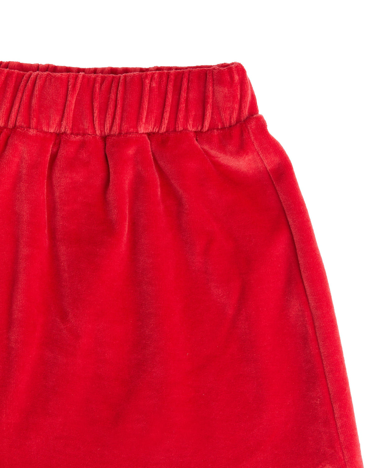 Kids' Velour Skirt, Brick Red — Leela Cotton, view 4