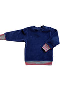 Kids' Velour Sweatshirt, Navy
