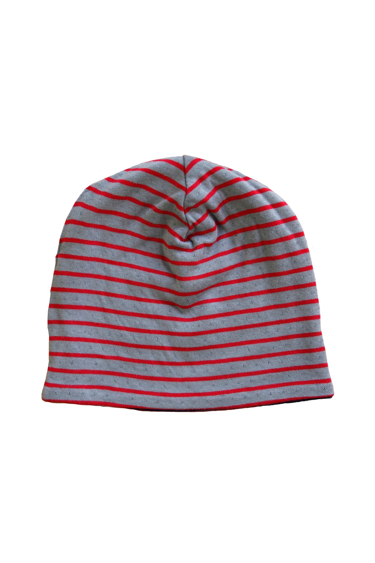 Reversible Hat, Light Grey-Melange Tomato Red — Leela Cotton