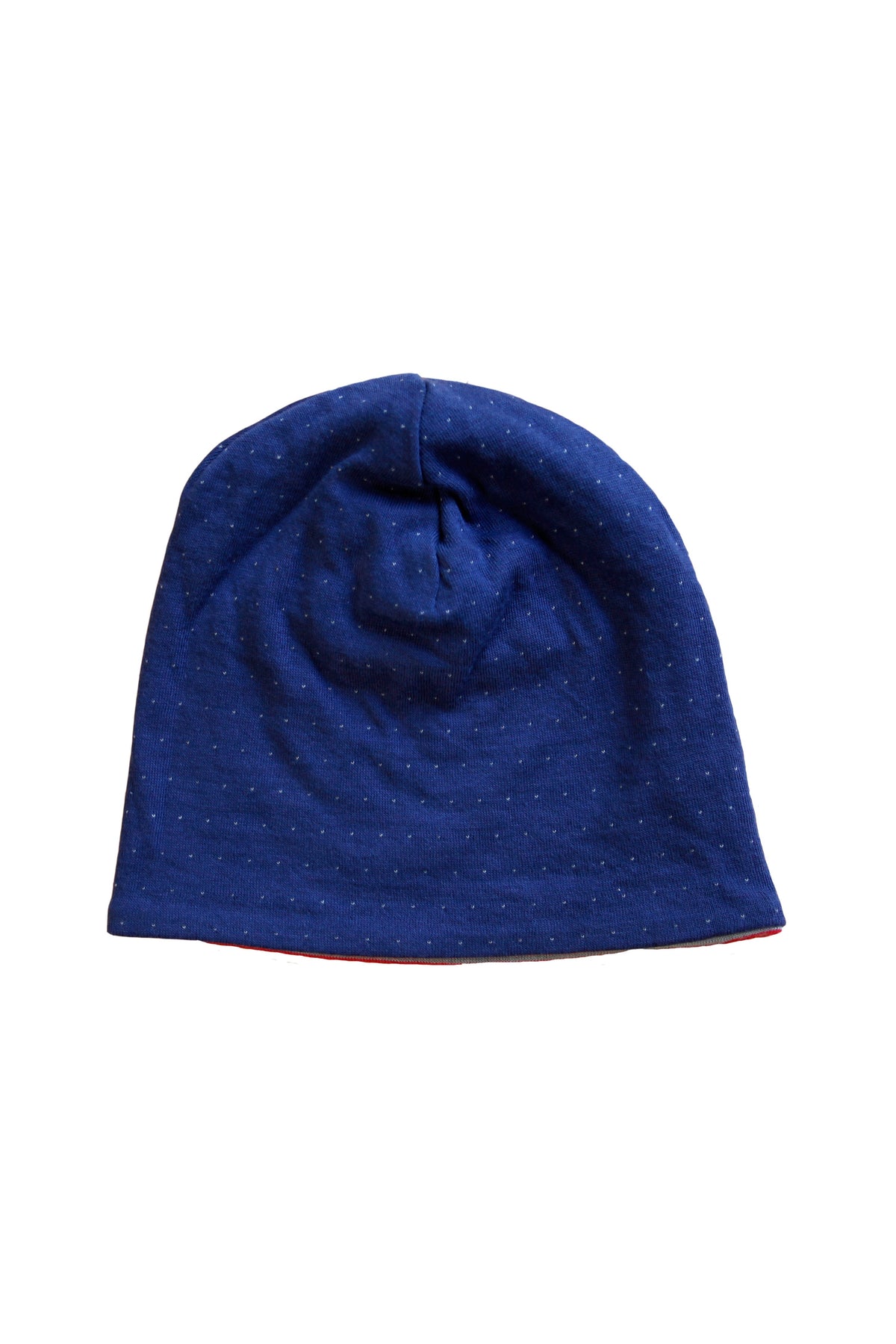 Reversible Hat, Light Grey-Melange Tomato Red — Leela Cotton, view 2