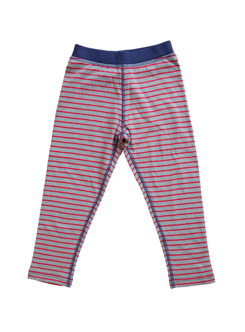 Baby Reversible Leggings, Tomato Red-Grey — Leela Cotton