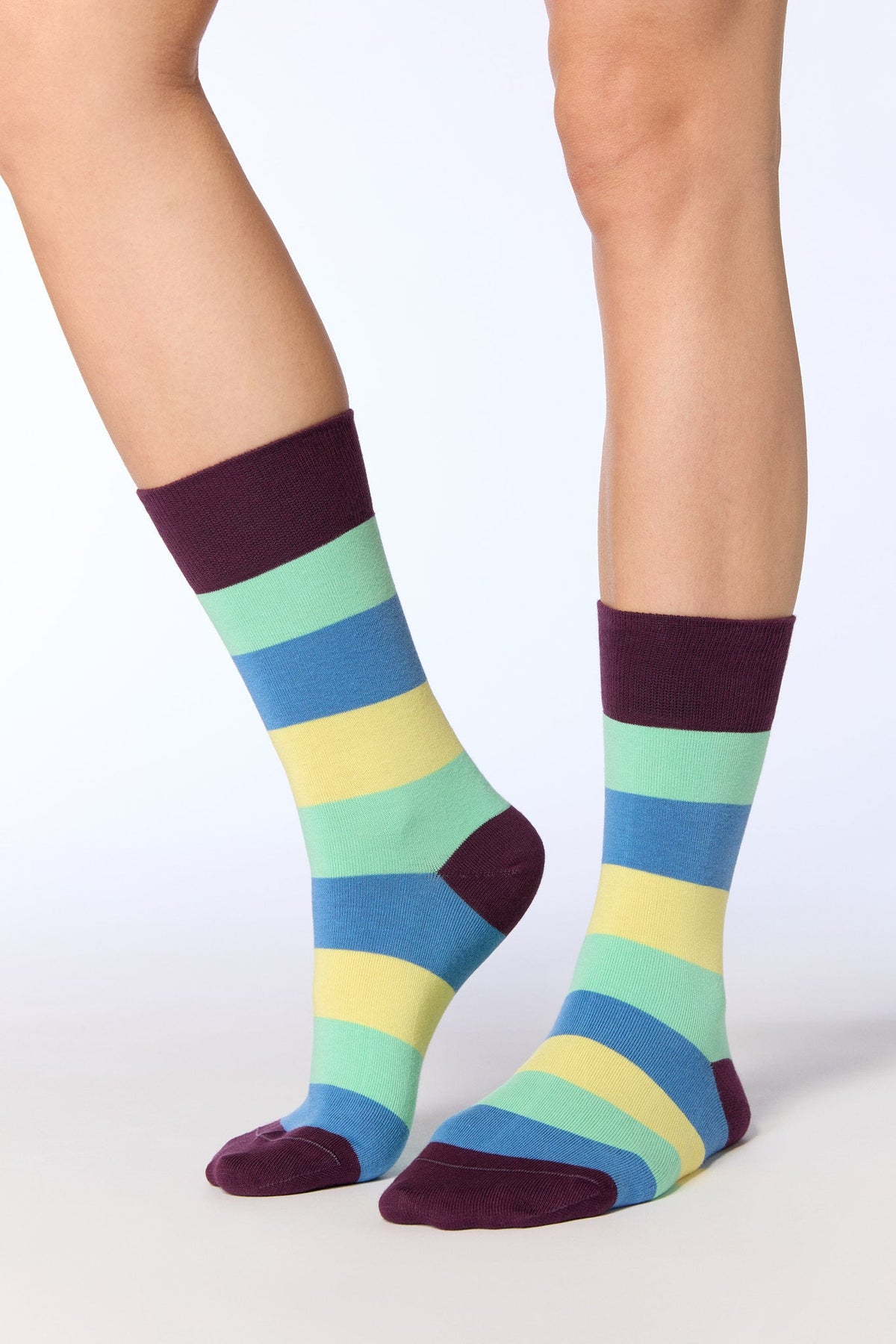 Unisex Socks, Magenta / Kiwi / Aquamarine / Lime — Albero Natur, view 2