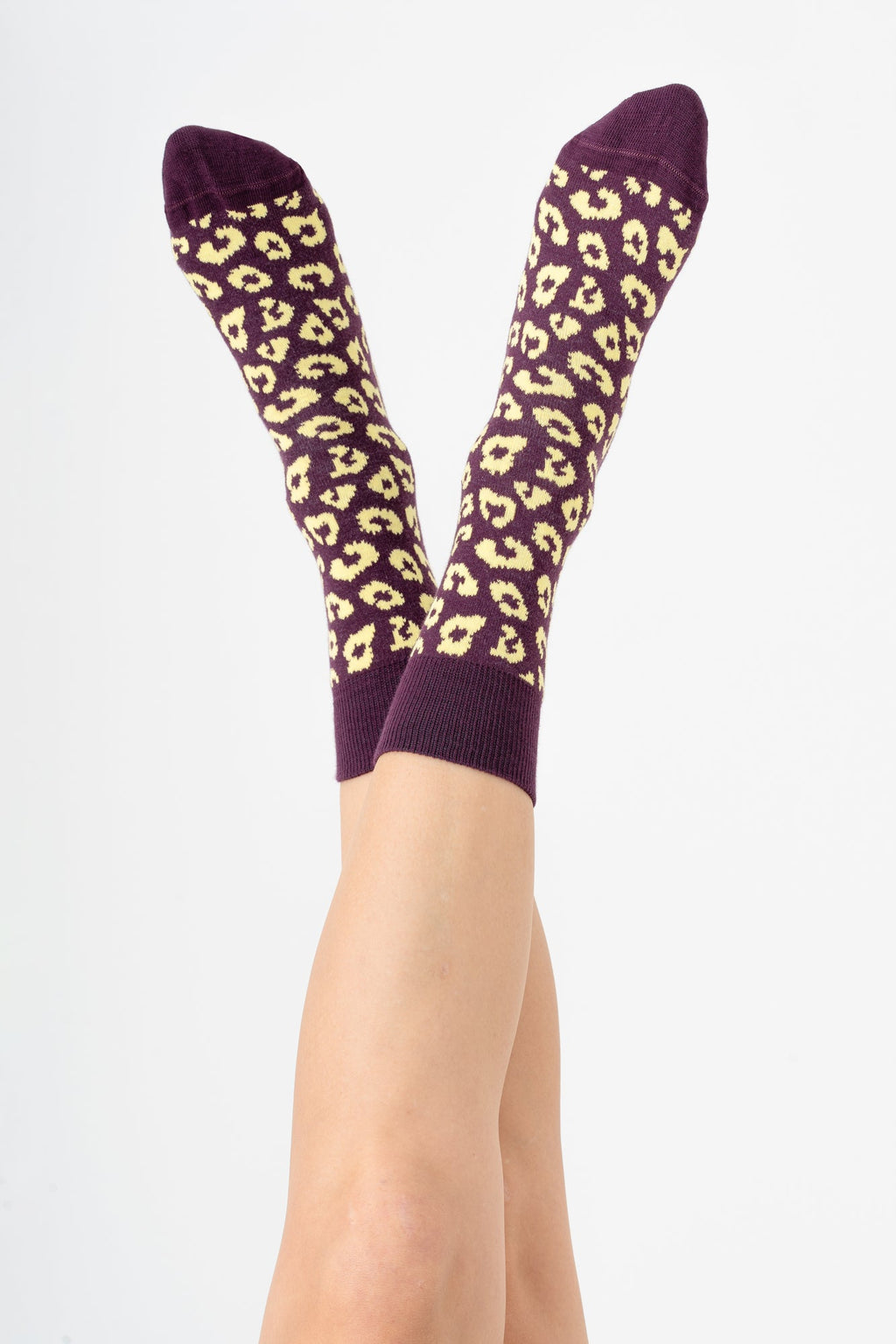 2368, Unisex Leopard Socks / Magenta/ Lemonade (6-Pack)