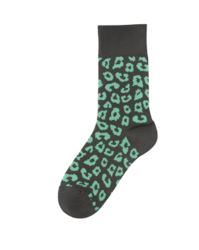 2369, Unisex Leopard Socks / Indigo/ Kiwi (6-Pack)