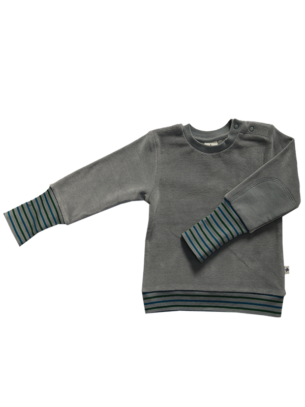 Kids' Velour Sweatshirt, Light Grey