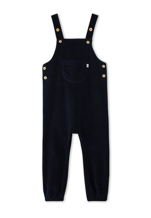 Baby Corduroy Dungarees, Midnight Blue — Leela Cotton