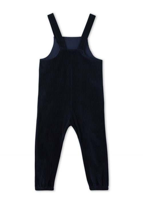 Baby Corduroy Dungarees, Midnight Blue — Leela Cotton, view 2