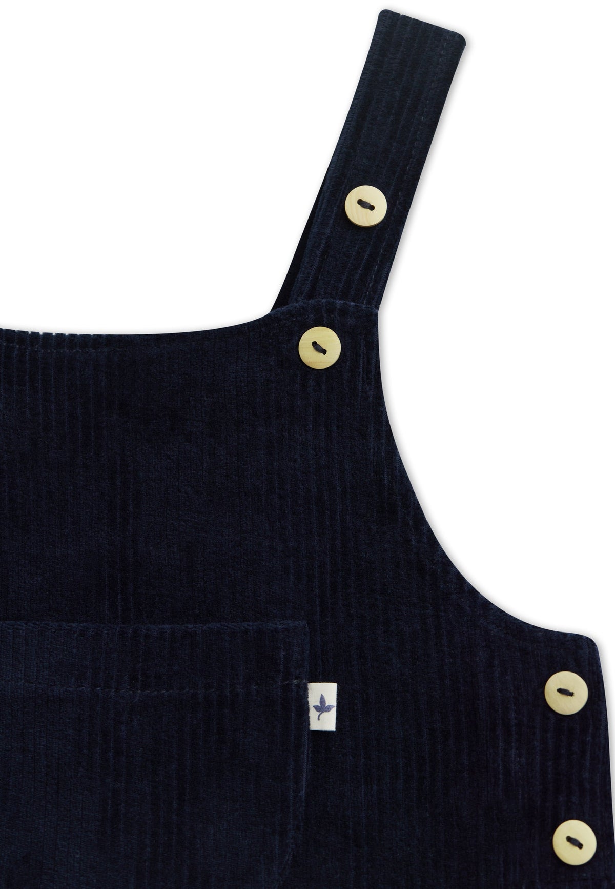 Baby Corduroy Dungarees, Midnight Blue — Leela Cotton, view 3