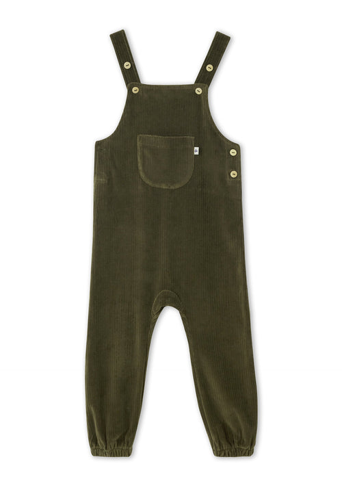 Baby Corduroy Dungarees, Olive — Leela Cotton