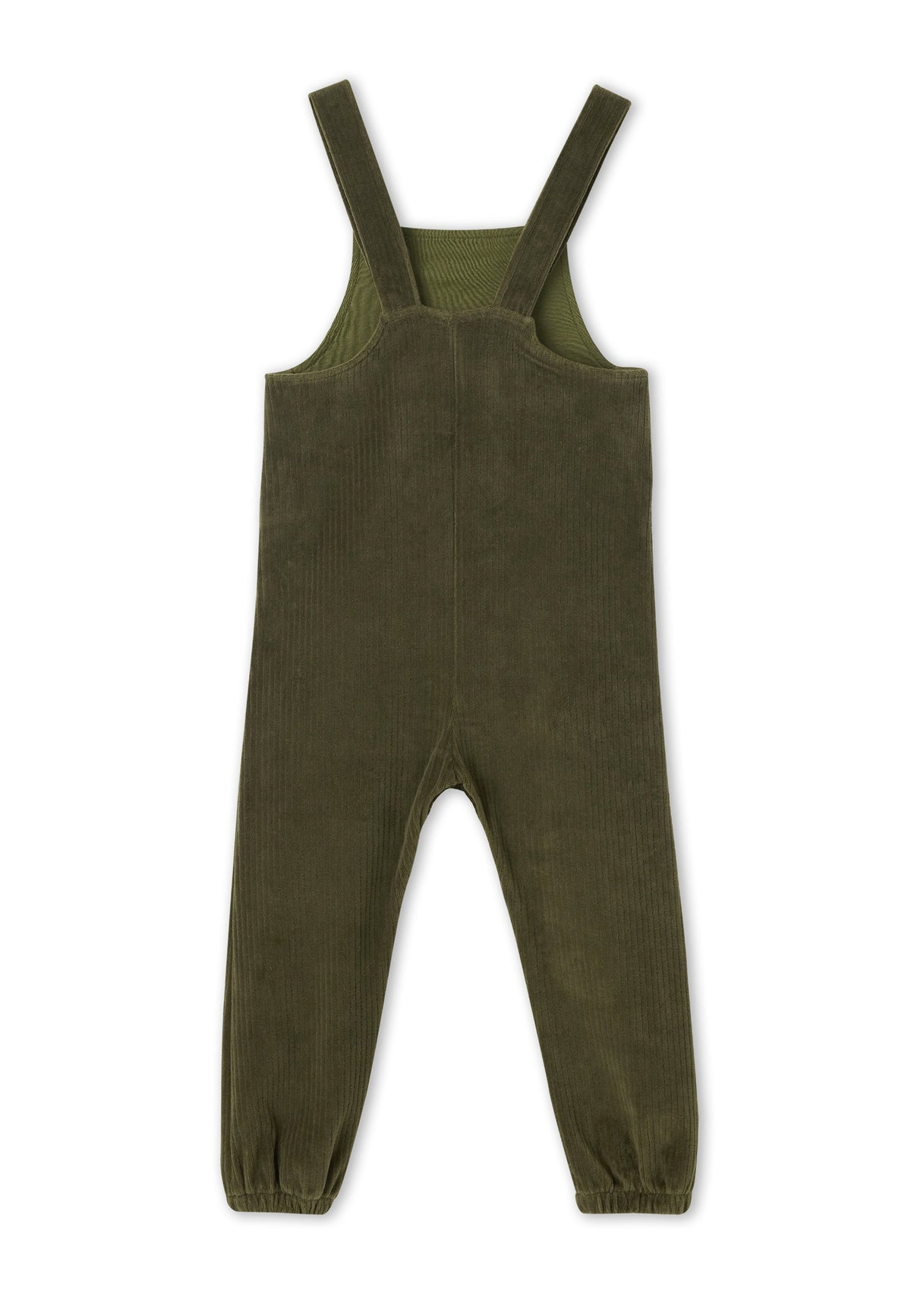 Baby Corduroy Dungarees, Olive — Leela Cotton, view 2